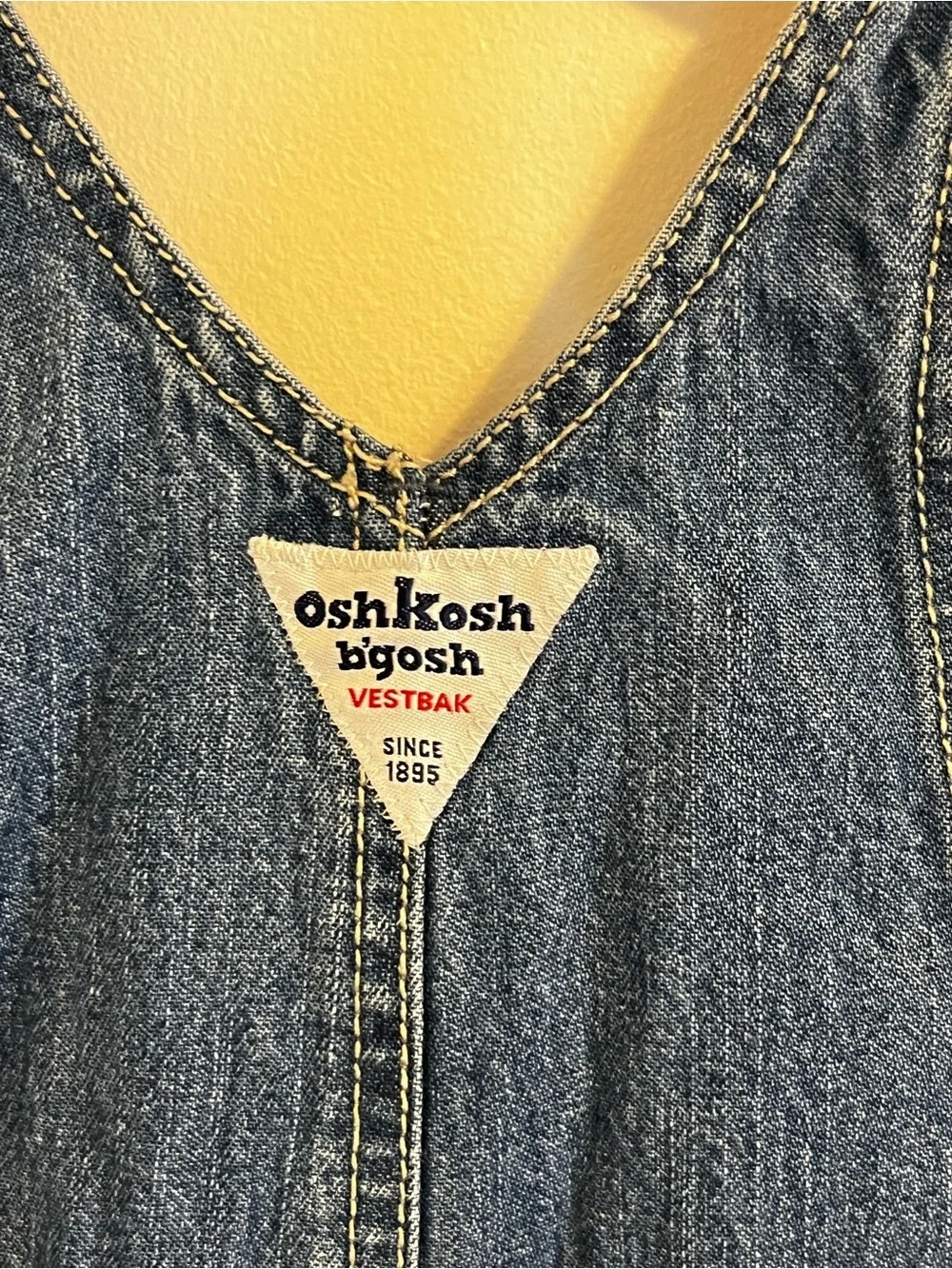 Vintage 90s OshKosh B’gosh Vestbak Blue Denim Jean Shortalls Overalls 12mo
